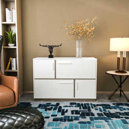 Hanah Home Mares Consola Blanco y Gris